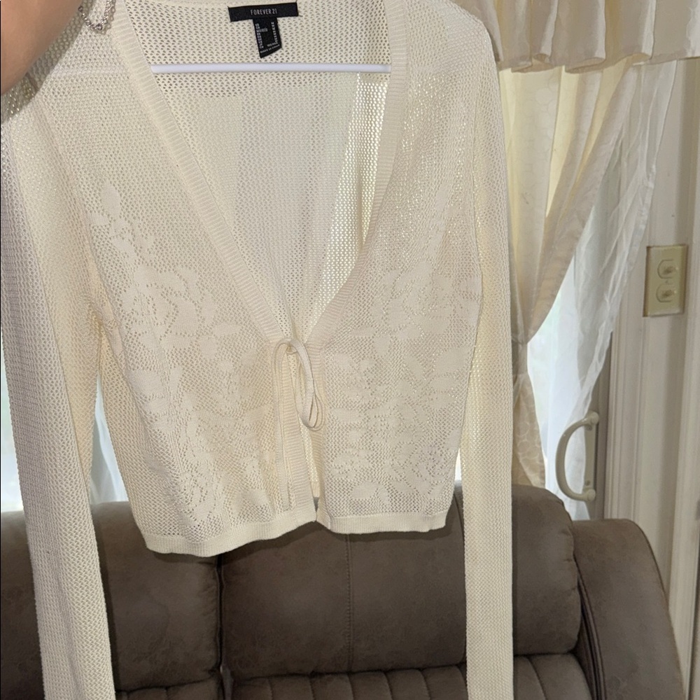 Forever 21 Cream Cardigan Sweater